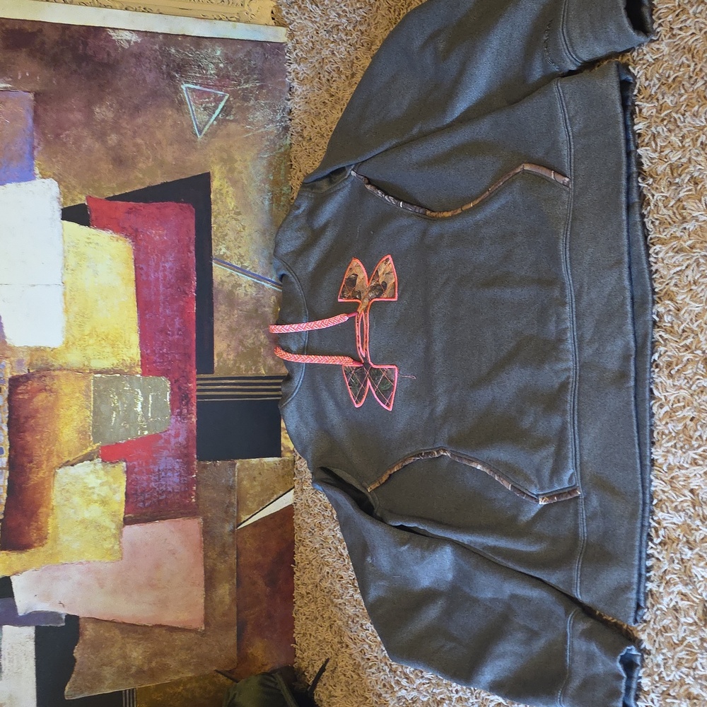 Under Armour Charcoal Hoodie with Camouflage Logo